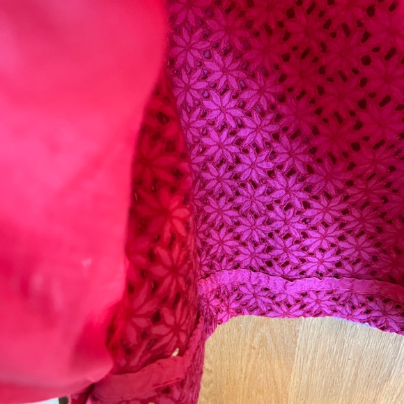 Ann Taylor Vibrant Pink Floral Pencil Skirt cut floral lace, vintage, excellent - Picture 10 of 15